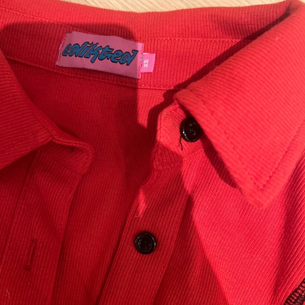 Edikted red collared shirt